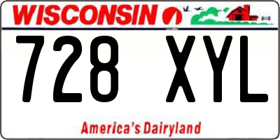 WI license plate 728XYL