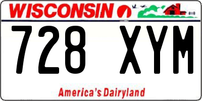 WI license plate 728XYM