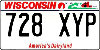 WI license plate 728XYP