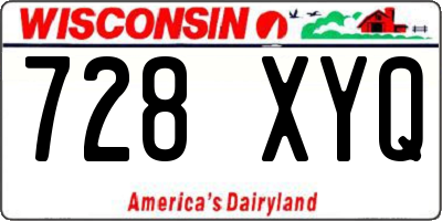 WI license plate 728XYQ