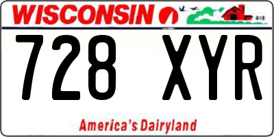 WI license plate 728XYR