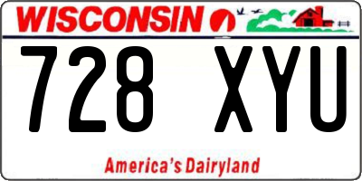 WI license plate 728XYU