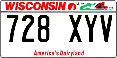 WI license plate 728XYV