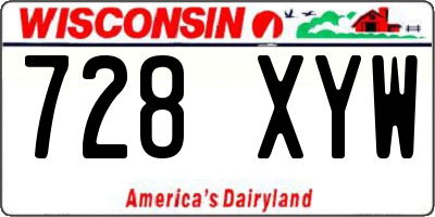 WI license plate 728XYW