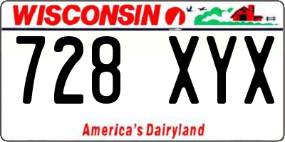 WI license plate 728XYX