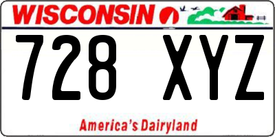 WI license plate 728XYZ