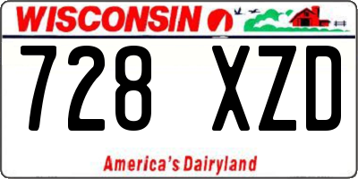 WI license plate 728XZD