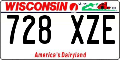 WI license plate 728XZE