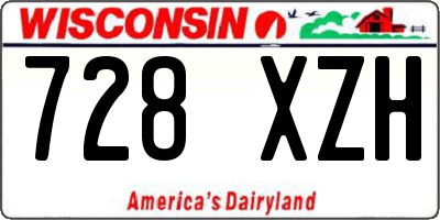 WI license plate 728XZH