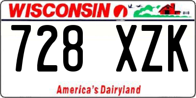 WI license plate 728XZK