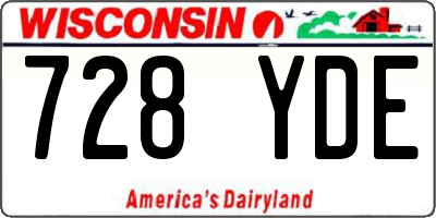 WI license plate 728YDE