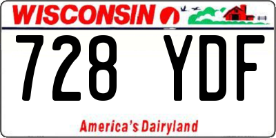 WI license plate 728YDF
