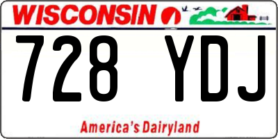 WI license plate 728YDJ