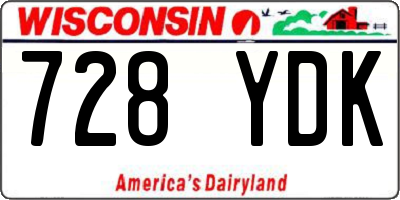 WI license plate 728YDK