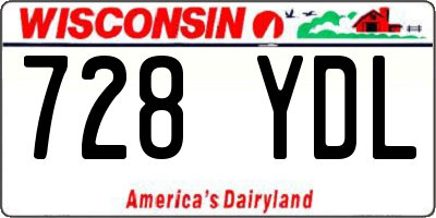 WI license plate 728YDL