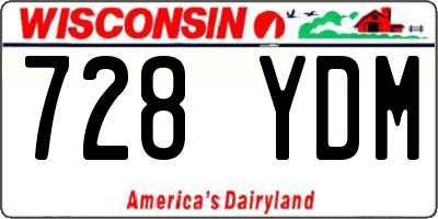 WI license plate 728YDM