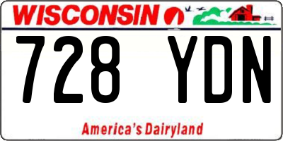 WI license plate 728YDN