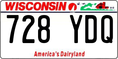 WI license plate 728YDQ
