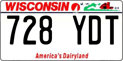 WI license plate 728YDT