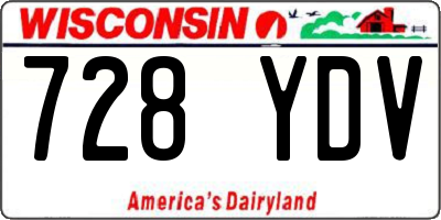 WI license plate 728YDV