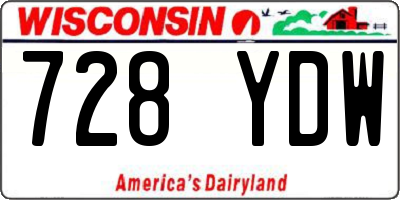 WI license plate 728YDW