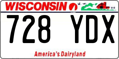 WI license plate 728YDX