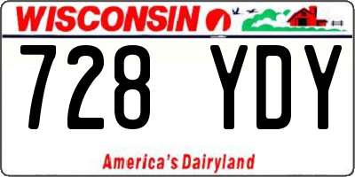 WI license plate 728YDY