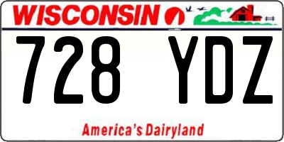 WI license plate 728YDZ