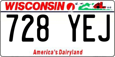 WI license plate 728YEJ