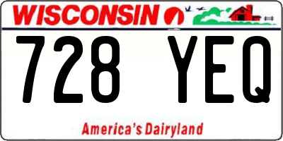 WI license plate 728YEQ