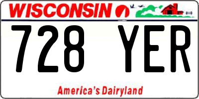 WI license plate 728YER