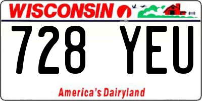 WI license plate 728YEU
