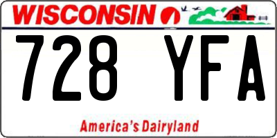 WI license plate 728YFA