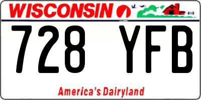 WI license plate 728YFB