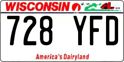WI license plate 728YFD
