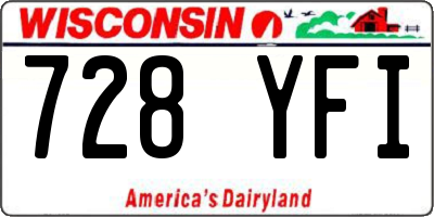 WI license plate 728YFI