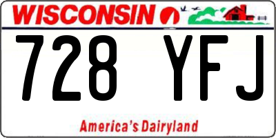 WI license plate 728YFJ