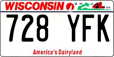WI license plate 728YFK