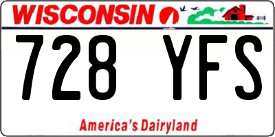 WI license plate 728YFS