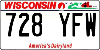 WI license plate 728YFW