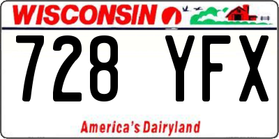 WI license plate 728YFX