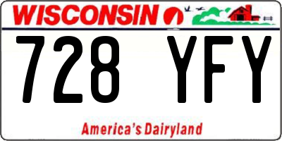 WI license plate 728YFY