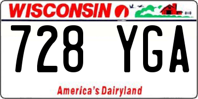 WI license plate 728YGA