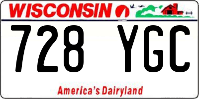 WI license plate 728YGC