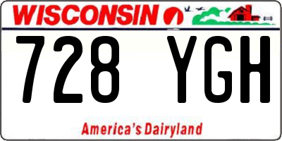 WI license plate 728YGH