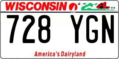 WI license plate 728YGN