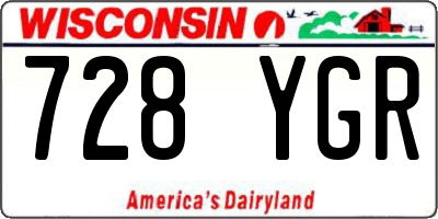 WI license plate 728YGR
