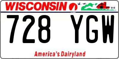 WI license plate 728YGW