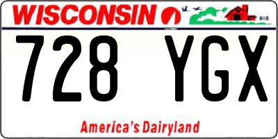 WI license plate 728YGX