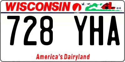 WI license plate 728YHA